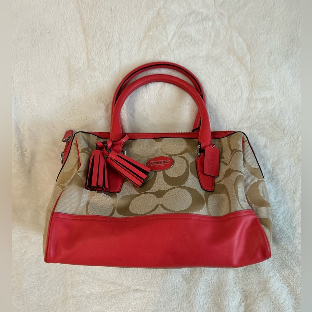 Coach Signature jacquard shoulder bag.